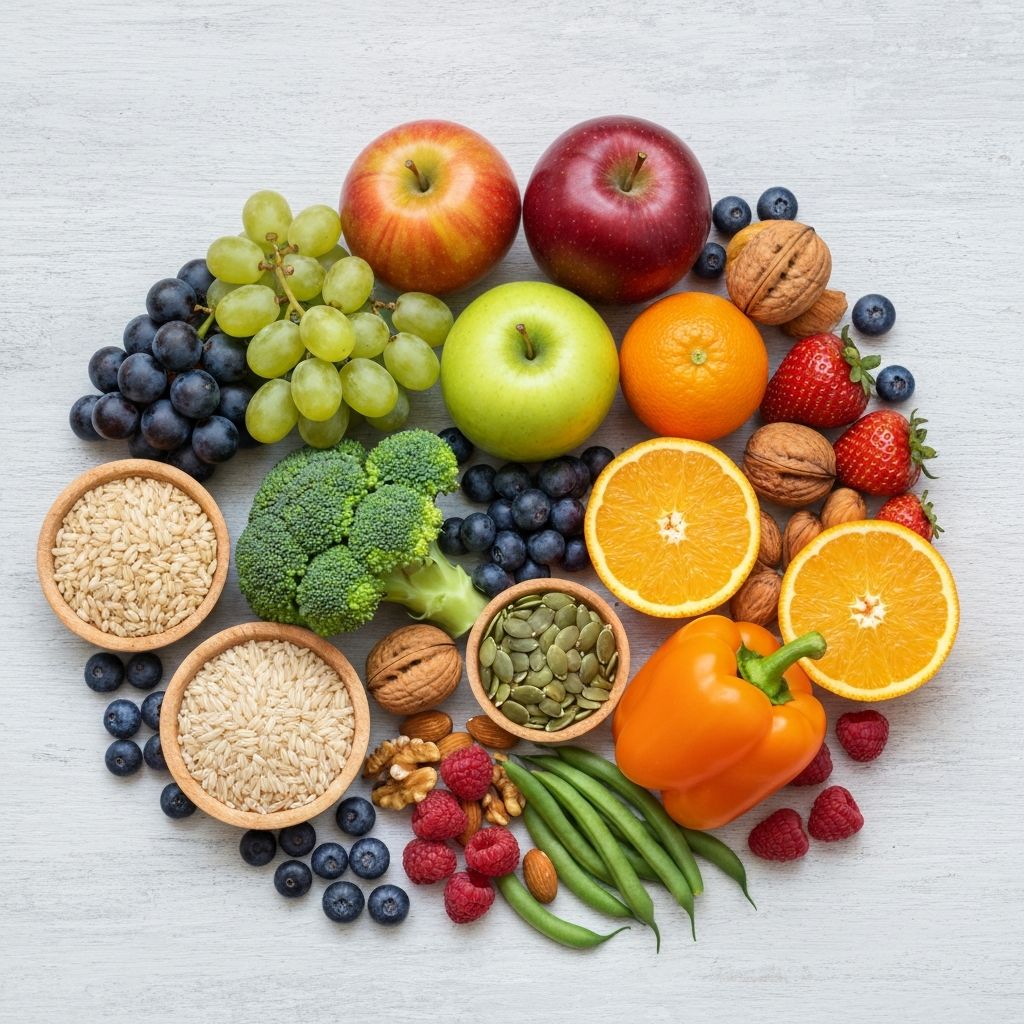 Fresh whole foods and balanced meal preparation