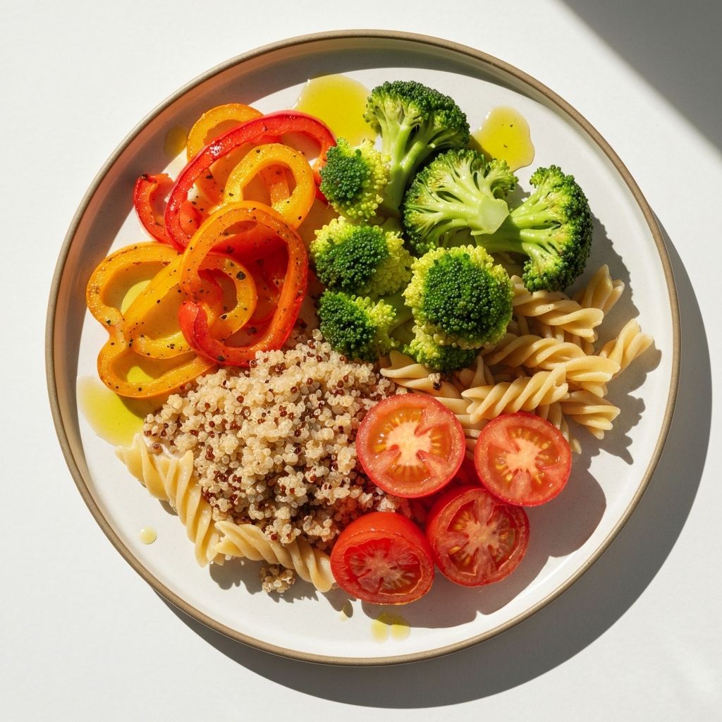Colorful plate with balanced meal